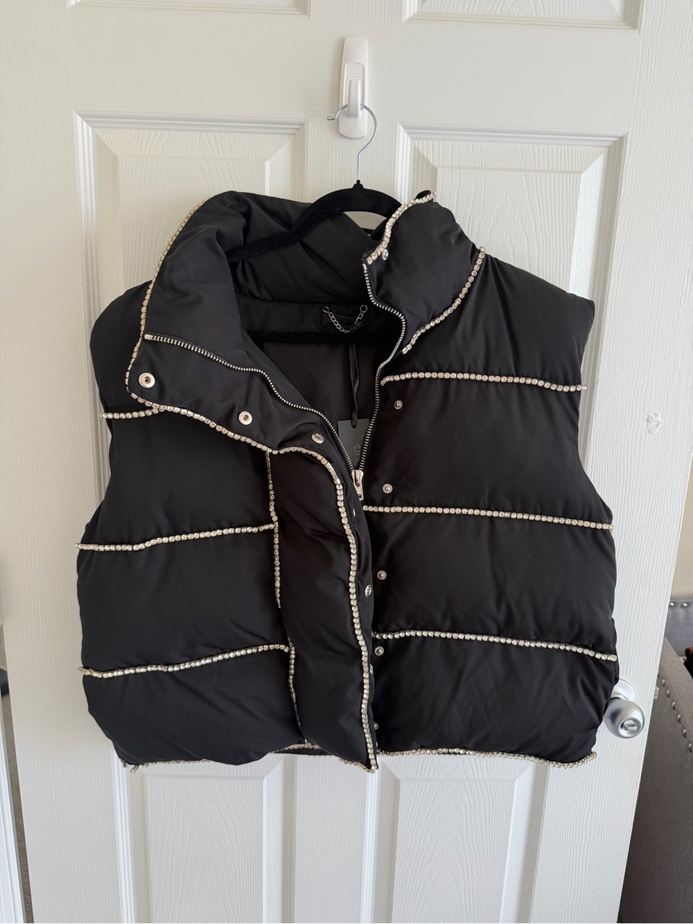 H:ours rhinestone puffer vest